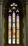 So Paulo, Brazil: stained glass lancet window at the cathedral - Praa da S - Neo-Gothic style, designed in 1912 by the German architect Maximillian Hehl -  So Paulo See Metropolitan Cathedral - photo by M.Torres