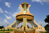 Ouagadougou, Burkina Faso: Martyr's Monument aka Monument to the National Heroes, with pillars like children's slides - Ouaga 2000 quarter - Mémorial aux Héros nationaux - photo by M.Torres
