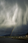 Puerto Natales, Magallanes region, Chile: double rainbow and falling rain – Patagonian sky - photo by C.Lovell