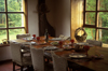 Anihue Bay, Aisén region, Chile: table laid for thanksgiving dinner - photo by C.Lovell