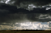 Magallanes region, Chile: storm clouds over an estancia on the pampas of Patagonia – estancias are extensive agricultural properties dedicated to cattle or sheep grazing – biological free range meat production - photo by C.Lovell