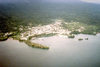 isla de Bioko / ilha de Fernando Pó, Equatorial Guinea: Malabo from the air - Punta Unidad Africana - Bahia de Malabo - photo by B.Cloutier