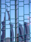 Africa - Kenya - Nairobi: skyscraper reflection - Lonrho Africa building seen on a glass façade on Moi Ave. - photo by F.Rigaud