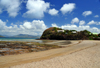 Dzaoudzi, Petite-Terre, Mayotte: beach and 'le Rocher' - Plage du Faré - Boulevard des Crabes - photo by M.Torres