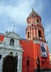 Lima, Peru: Basilica of Our Lady of the Rosary, with picture of Saint Matín de Porres, who rests inside - Santo Domingo - Conde de Superunda st. - photo by M.Torres