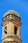 Sassari / Tàthari, Sassari province, Sardinia / Sardegna / Sardigna: bell tower - church of San Giuseppe - modeled on the tower designed by Salvatore Calvia for the Santa Caterina church in Mores - Via Giorgio Asproni - photo by M.Torres