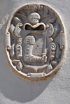 Sassari / Tàthari, Sassari province, Sardinia / Sardegna / Sardigna: coat of arms of Don Giacomo Manca, baron of Usini, his descendents will become dukes of Asinara - Palazzetto d’Usini - piazza Tola - Carra Manna - photo by M.Torres