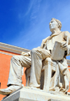 Sassari / Tàthari, Sassari province, Sardinia / Sardegna / Sardigna: statue of Efisio Tola, Italian patriot, executed by Carlo Alberto di Savoia, King of Piedmont-Sardinia - piazza Tola - Carra Manna - photo by M.Torres