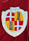 Sassari / Tàthari, Sassari province, Sardinia / Sardegna / Sardigna: the city's coat of arms - balcony of the City Hall - Palace of the Duke of Asinara - stemma - photo by M.Torres